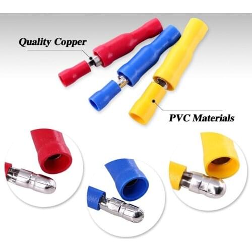 200pcs Bullet Insulated Wire Connector Electrical Cord Pin End Butt Set Kit FRD MPD Kit Terminals Crimp Spade Male Female