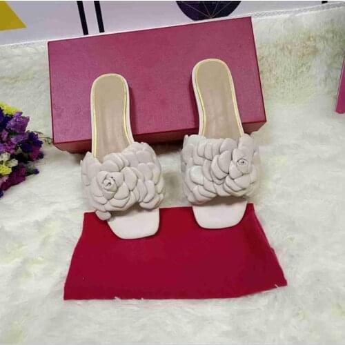 2021 Zapatillas De Casa Leather Woman Slippers Outdoor Femmes Sandales Summer Slides Flats Shoes Cozy Chaussure Femme Size 35-45