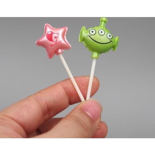50PCS/lot 8cm Disney Toy Story three eyed monster five pointed star balloon cartoon doll model toy micro scene DIY