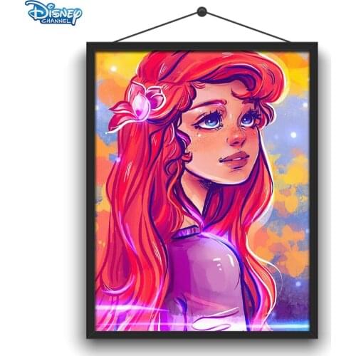 Disney 5D DIY Diamond Painting Princess Quirky Style Illustration Round Diamond Embroidery Set Exquisite Crafts Home Decoration