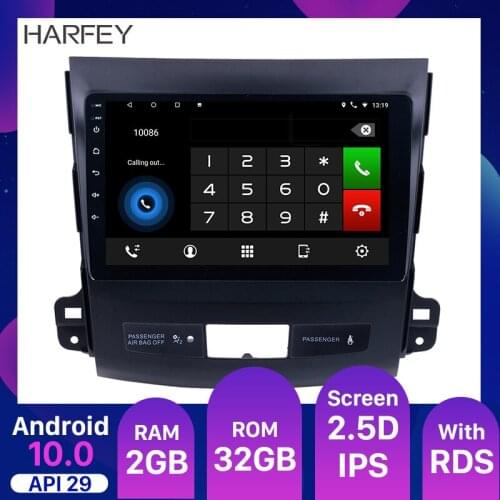 Harfey Android 10.0 2din Car Multimedia Player for 2006-2014 MITSUBISHI Outlander 9 inch car GPS Radio Support Backup camera DVR