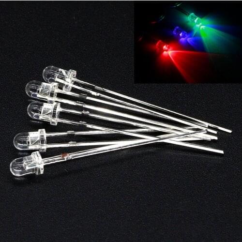 Free shipping 1000PCS 2PIN 3MM RGB 7 color Fast flash LED light-emitting diode (LED) 3mm RGB 7 color fast flash LED