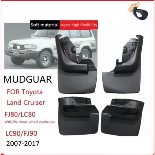 FOR Toyota Land Cruiser LC80/FJ80 With/Without wheel LC90/FJ90 2007-2017 Fender Mud Flaps Guard Mudguard Car Accessories 4PCS