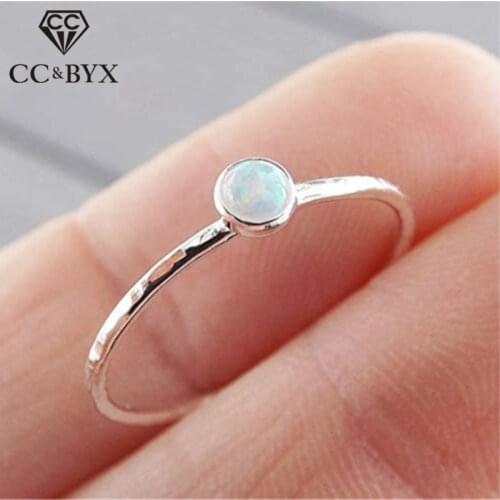 CC Opal Rings For Women Round Stone Cubic Zirconia Ring Jewelry Wedding Engagement Bridal Accessories Drop Shipping CC2172