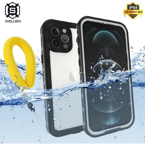 Shellbox Waterproof Case for iPhone 12 Pro Max 360 Full Protection Case for iPhone 11 Pro Max X XS XR Skiing Swimming Cover