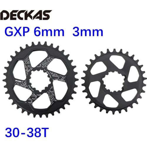 Deckas Round Chainring 6mm 3mm Offset Direct Mount for Sram GXP XX1 Eagle X01 X1 X0 X9 32T 34T 36 38 MTB Road Bike 6 mm