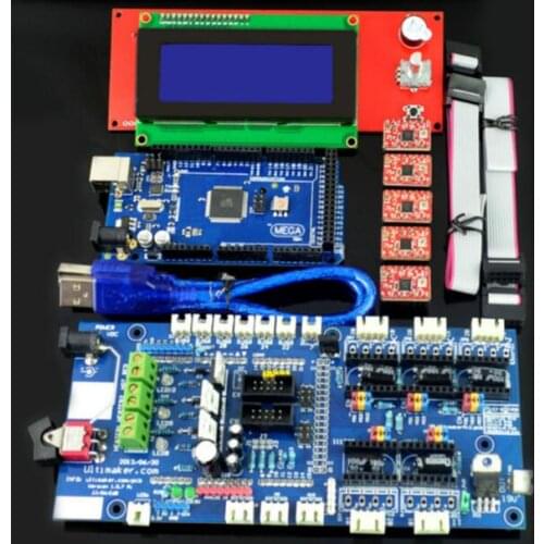 DuoWeiSi 3D Printer Parts for RAMPS 1.57 Control Board + LCD 2004 Board Mega 2560 R3 A4988 Driver Kit for 3D Printer