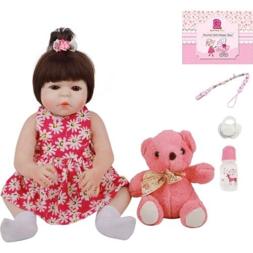 Lifelike Reborn Dolls Early Education Whole Silicone Cute 48CM Handmade Princess Girl Baby Toy Doll For Kid Birthday Gift 18Inch