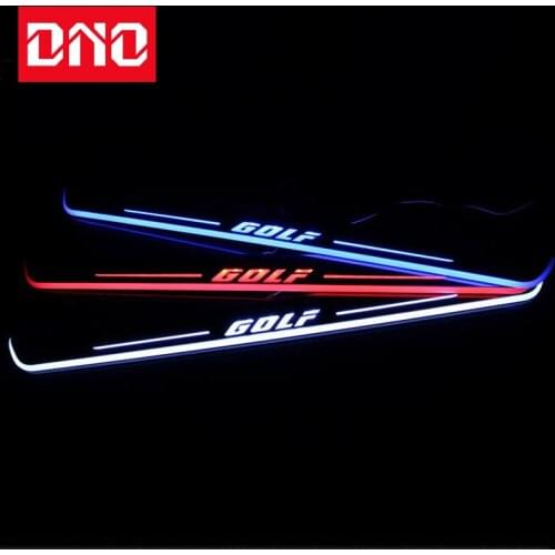 DNO Trim Pedal LED Car Light Door Sill Scuff Plate Pathway Dynamic Welcome Lamp For Volkswagen VW Golf 7 MK7 2014 - 2018