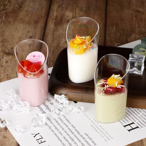 20/25/30PCS 80ml Elegant Cylinder Dessert Cups Plastic Reusable Mini Mousses Pudding Dessert Appetizer Cup Kitchenware