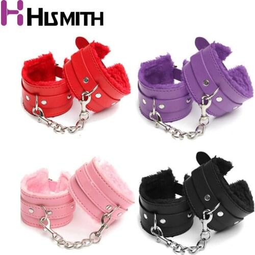 New 4 Colors Sex Game Handcuffs Sex Toys For Couples PU Leather Restraints Bondage Cuffs Roleplay Tools Bdsm Bondage Slave Games
