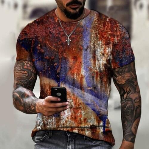 Mens T-Shirt Oversized Vintage Short Sleeve Summer New Tshirts Fashion Harajuku Ethnic Letters Print T Shirts Men Street T-Shirt
