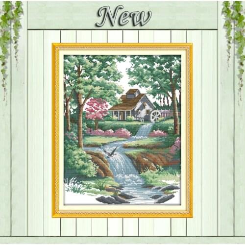Good environment garden Scenery painting,Counted printed on canvas DMC 14CT 11CT DIY Cross Stitch Needlework kit Embroidery Set