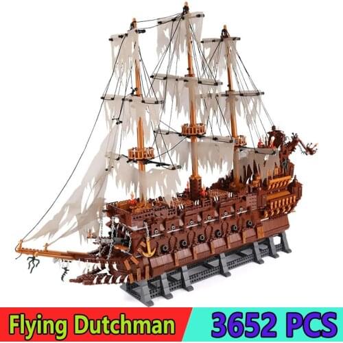 Big Movie Building Blocks Pirate Ship Flying Dutchman MOC 16016 83015 13138 3653PCS Bricks Toys Children Birthday Gifts