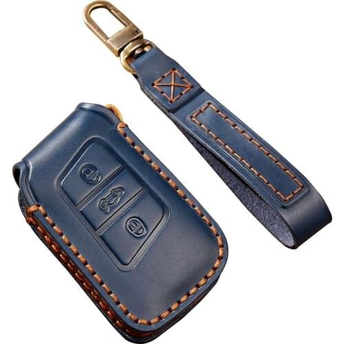 Leather Car Key Case Cover For Volkswagen VW Passat B8 For Skoda Superb A7 KODIAQ 2016- 2020 Protector Cover Keychain