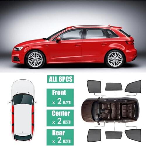 Side Windows Magnetic Sun Shade UV Protection Ray Blocking Mesh Visor Fit For Audi A3 Hatchback 2014-2017