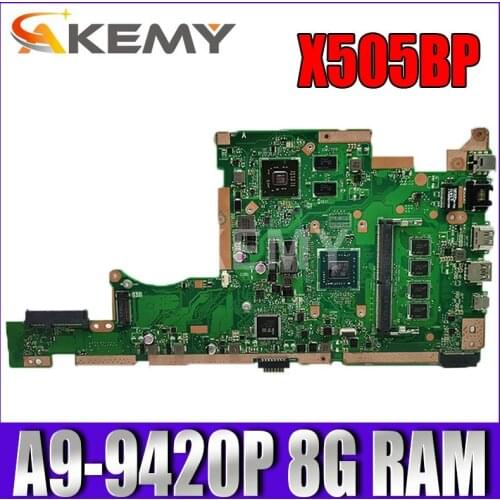 X505BP Motherboard For Asus K505B X505B A580B X505BP Laptop motherboard Mainboard W/ A9-9420P / 8G RAM (V2G) GPU