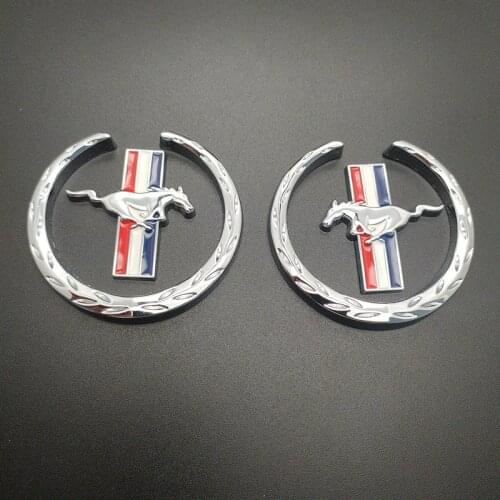 2 pcs For ford Mustang modified car standard Maxima 3D personality body stickers metal tail mark side mark scratch stickers