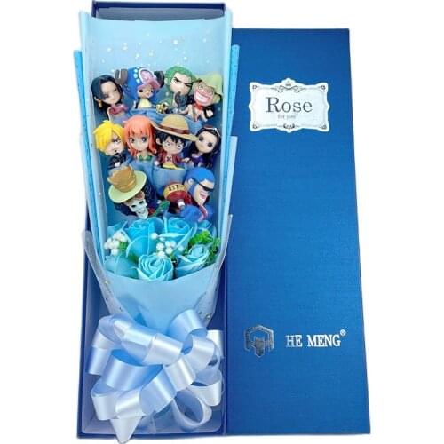 Cartoon Anime Figures One piece Collect Kids Toys Flower Bouquet Gift Box Graduation Valentine Christmas Birthday Gifts