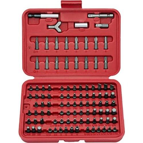 100Pcs Premium Security Bit Set Chrome Vanadium Steel Torx Hex Drill Star Spanner Screw Driver Ratcheting Screwdriver