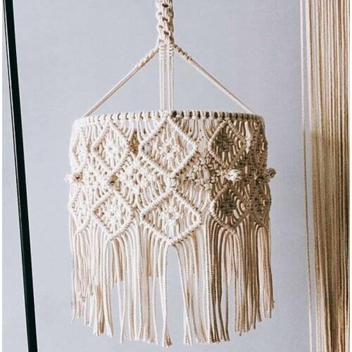Macrame Tapestry Wall Hanging Hand-woven Chandelier Lampshade Bohemian Decor House Model Room Coffee Restaurant Decoration