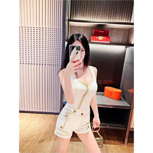 New summer office lady Fashion casual sexy brand female women girls sleeveless vest short suits sets clothing