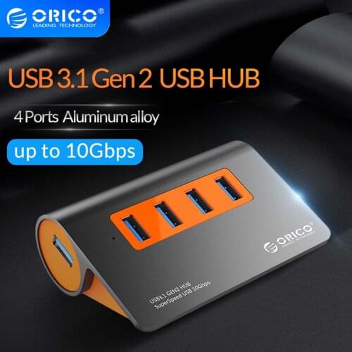 ORICO USB3.1 Gen2 HUB Aluminum USB HUB PC Splitter 10Gbps Super Speed With 12V Power Adapter for Samsung Galaxy S9/S8/Note
