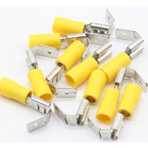 20x Crimping Connectors Piggyback Female Spade Connector Terminals Brass printed with Sn