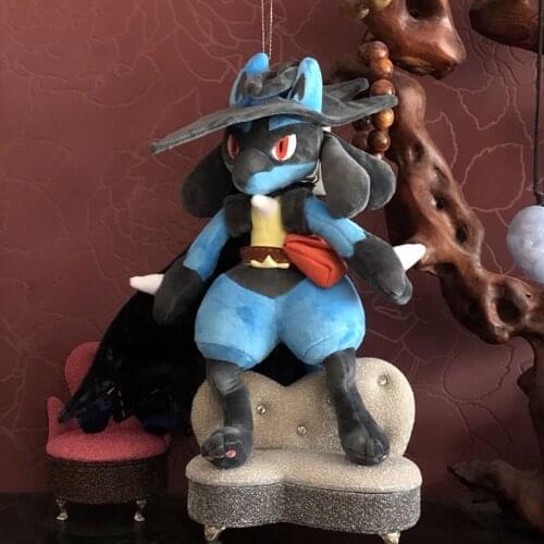 Pokemon Anime Games new32CM Lucario cos Riolu plush toy stuffed toys A birthday present for children