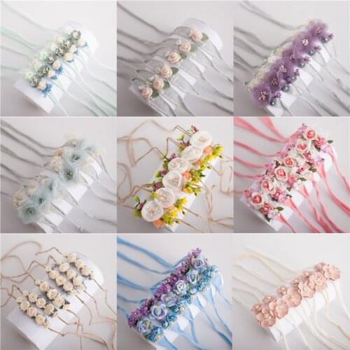 Baby Headband with Flower Girl Photo Shooting Newborn Photography Props Princess Headwear Flower Hair Accessories