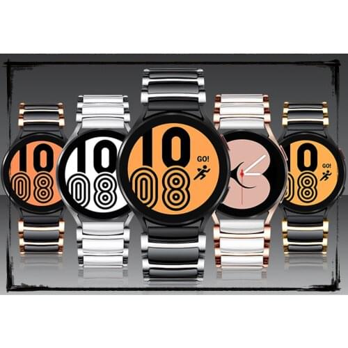 20mm Ceramic+Metal strap For Samsung Galaxy watch 4 40mm 44mm Luxury Bracelet wristband for Galaxy Watch4 Classic 42mm 46mm band