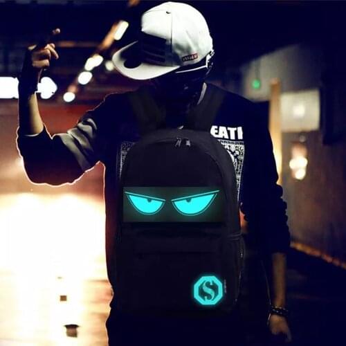 High Quality USB Charging Bag Light UP Oxford Cloth Smart Backpack Male Laptop Schoolbag Multi-Function