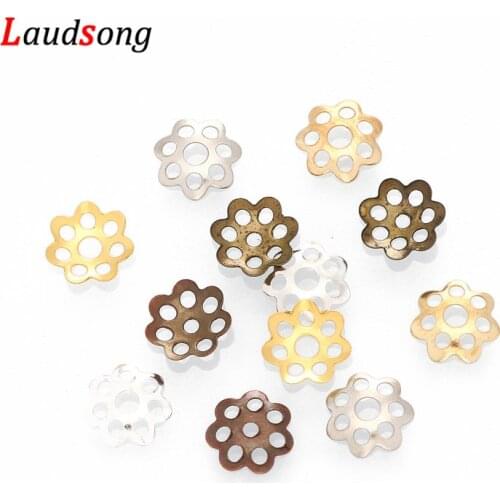 500pcs/lot 6mm Flower Filigree Metal Spacer Bead Caps Cone End Beads Cap For DIY Jewelry Making Findings Accessories
