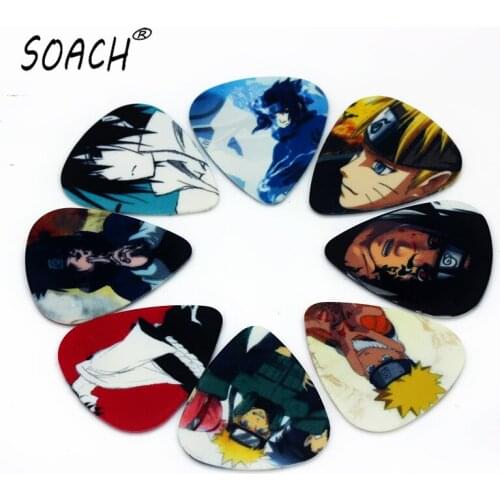 SOACH 10pcs 0.71mm bass Musical instruments Cartoon two sides design guitar pick Acoustic guitar picks Guitar Accessories bass
