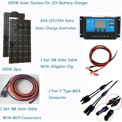 JingyangSolar complete Grid Tied Solar Photovoltaic System 2pcs 100w Kit On-Grid Solar Systems For Home Paneles Solares