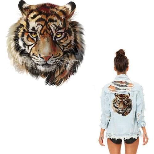 Ironing Stickers Heat Transfer DIY Accessory Clothes Patches for Women Live Tiger Animal Patch A-level Washable Appliques