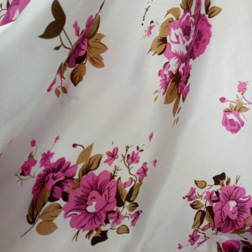 Tissue Satin Fabric Craft Floral Print Ribbon Material Glossy Charmeuse Polyester Tilda Scarf Material