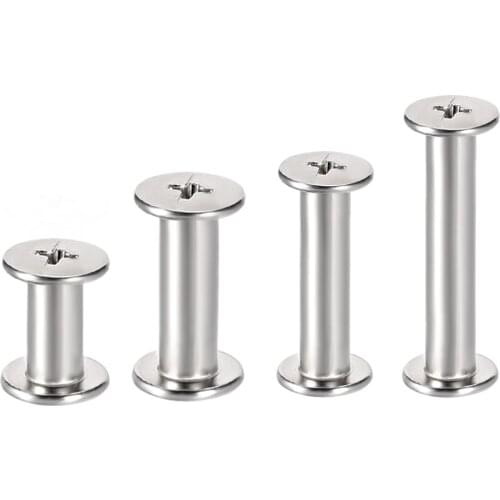 Uxcell 25 Sets M4 Screw Post Fit for 3/16"(5mm) Hole Dia Belt Buckle Binding Bolts Leather Fastener 8mm-25mm Carbon Steel