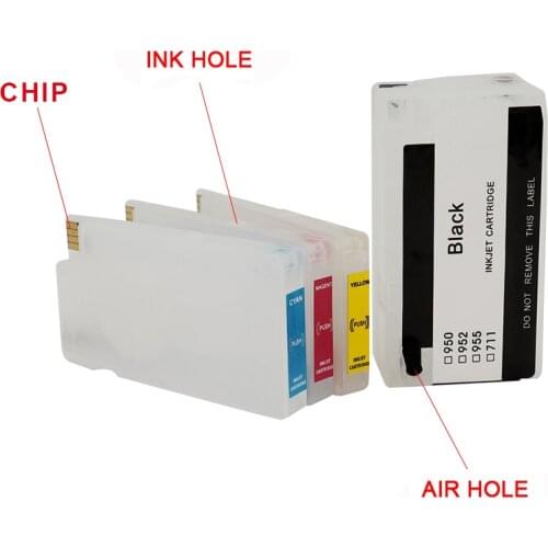 4 Color for HP 950 951 XL refillable Ink Cartridges for HP Officejet Pro 8610/8620/8630/8640/8660/8615/8625 251DW/276DW Printer