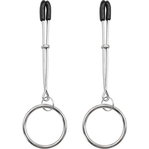 Womens 7cm Metal Nipple Clamps Round Circle Hoop Sex Toys Nipples Clips Adult Games