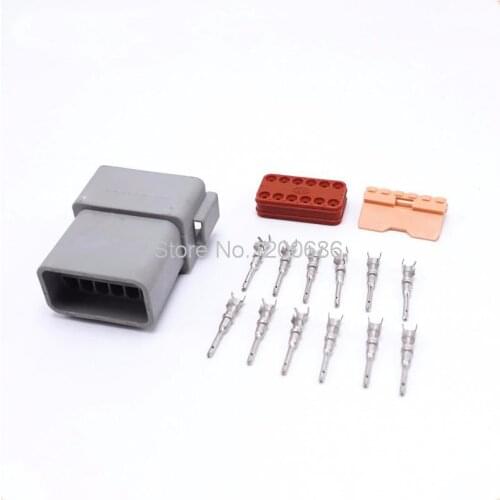 10Kits/Lot Male 12 Pin/Way Deutsch Car Waterproof Sealed Automotive Connector Plug Sets DT04-12P