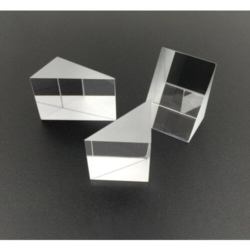 10mm*10mm*10mm Optical Glass Triangular Prisms Right Angle Isosceles Prisms Lens Optical K9 Glass Material Testing Instrument