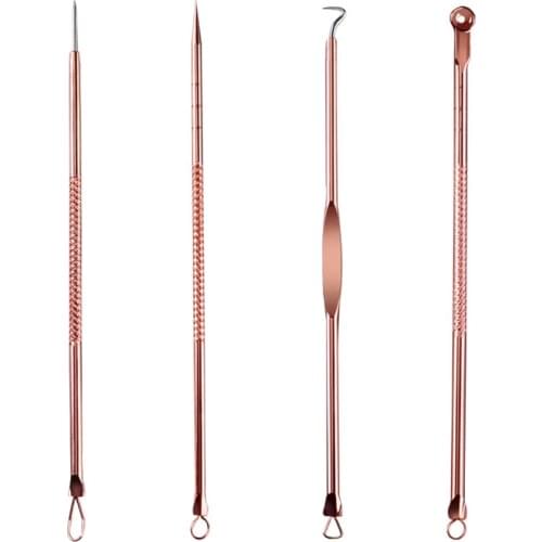 4PCS Acne Blackhead Comedone Needle Black Spot Pimple Blemish Remover Skin Care Women Beauty Acne Treatment Pore Cleanser Tools