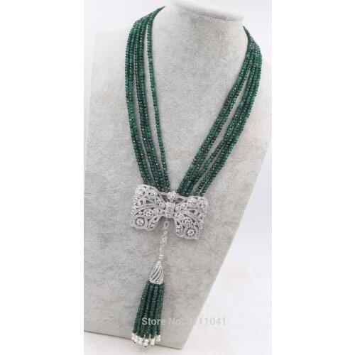 5rows green jade roundel +freshwater pearl white necklace 19inch wholesale beads nature FPPJ woman 2017