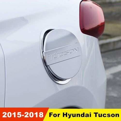 Car Styling ABS Chrome Refitting Oil Fuel Tank Cap Cover Sticker Trim For Hyundai Tucson 2015 2016 2017 2018 Accessories