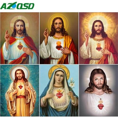 AZQSD 5d Diamond Painting Jesus Full Drill Handicraft Diamond Embroidery Religious Mosaic Picture Of Rhinestones Decor For Home