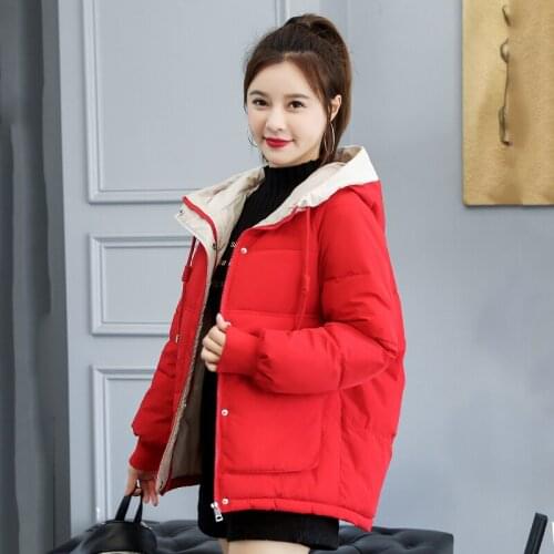 Oversized thick parkas women casual hooded jacket short style loose cotton padded Korean coat femme 7 colors cazadora mujer