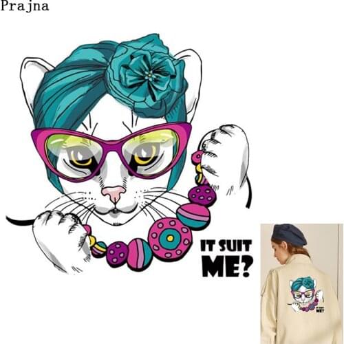 DIY Cute Animal Stickers Printed Cat Thermal Transfer For Clothing Fashion Iron On Heat Transfer Garment Transfer Accessories