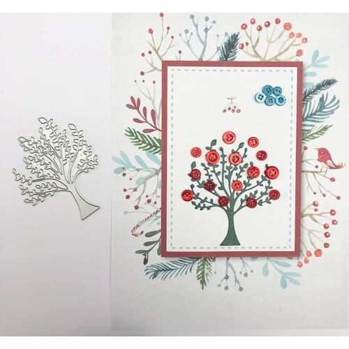 Happymems Cutting Dies Trees Metal Die Cuts Scrapbooking Embossing Stencils DIY Decorative Cards Making Crafts