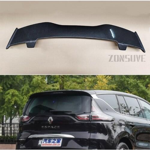 Use For Renault Espa 2018-2020 Spoiler ABS Plastic Carbon Fiber Look Hatchback Roof Rear Wing Body Kit Accessories